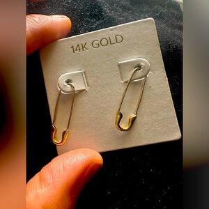 14Karat gold "Safety pin" earrings!